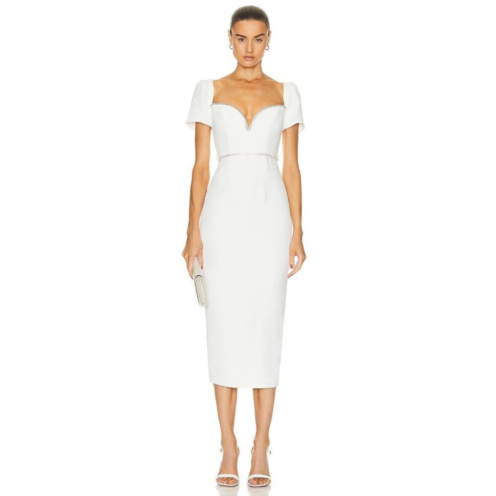 Self-Portrait White Midi Dress